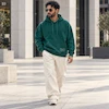 هودی یونیسکس اورسایز باکسی طرح گلدوزی اسب Modern Fashion سبز تیره پرسیسکا