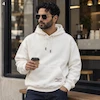 هودی یونیسکس اورسایز باکسی طرح گلدوزی اسب Modern Fashion سفید پرسیسکا