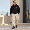 هودی یونیسکس اورسایز طرح گرافیکی اسب مشکی پرسیسکا
