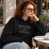 هودی یونیسکس اورسایز باکسی طرح Modern Fashion مشکی پرسیسکا