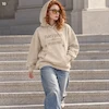 هودی یونیسکس اورسایز باکسی طرح Modern Fashion کرم پرسیسکا