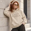 هودی یونیسکس اورسایز باکسی طرح Modern Fashion کرم پرسیسکا