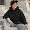 هودی یونیسکس اورسایز باکسی طرح گلدوزی اسب Modern Fashion مشکی پرسیسکا
