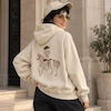 هودی یونیسکس اورسایز باکسی طرح گلدوزی اسب Modern Fashion کرم پرسیسکا