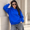 هودی یونیسکس اورسایز باکسی آبی پرسیسکا