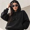 هودی یونیسکس اورسایز باکسی مشکی پرسیسکا
