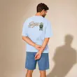 تیشرت مردانه باکسی نخ پنبه طرح گرافیکی کارتونی پرسیسکا