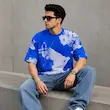 تیشرت مردانه باکسی نخ پنبه طرح لویی ویتون(Louis Vuitton) پرسیسکا