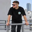 تیشرت مردانه باکسی نخ پنبه طرح گرافیکی Vibe پرسیسکا