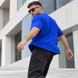 تیشرت مردانه باکسی نخ پنبه طرح گرافیکی Vibe پرسیسکا