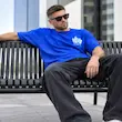 تیشرت مردانه باکسی نخ پنبه طرح گرافیکی Vibe پرسیسکا