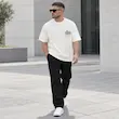 تیشرت مردانه باکسی نخ پنبه طرح گرافیکی Vibe پرسیسکا