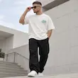 تیشرت مردانه باکسی نخ پنبه طرح گرافیکی Vibe پرسیسکا