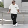 تیشرت مردانه باکسی نخ پنبه طرح گرافیکی Vibe پرسیسکا