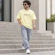 تیشرت مردانه باکسی نخ پنبه طرح مینیمال کمپینگ پرسیسکا