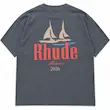 تیشرت مردانه باکسی نخ پنبه طرح قایق بادبانی Rhude Monaco پرسیسکا