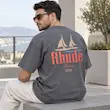 تیشرت مردانه باکسی نخ پنبه طرح قایق بادبانی Rhude Monaco پرسیسکا