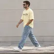 تیشرت مردانه باکسی نخ پنبه طرح نوشته ENJOY پرسیسکا