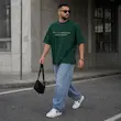 تیشرت مردانه باکسی نخ پنبه طرح فرشته پرسیسکا