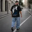 تیشرت مردانه باکسی نخ پنبه طرح فرشته پرسیسکا