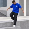 تیشرت مردانه باکسی نخ پنبه طرح گرافیکی Vibe آبی پرسیسکا