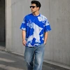 تیشرت مردانه باکسی نخ پنبه طرح لویی ویتون (Louis Vuitton) آبی پرسیسکا