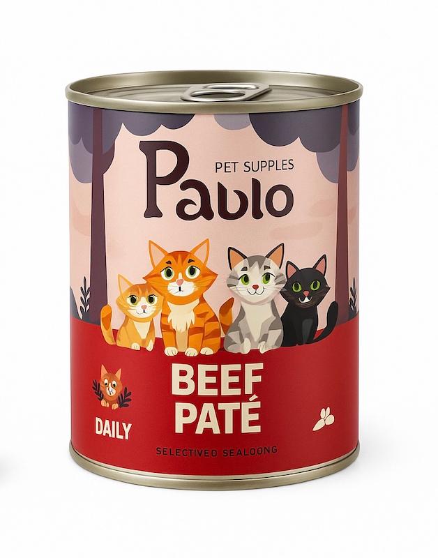 کنسرو گربه برند پابلو مدل پته با طعم گوشت خالص گاو