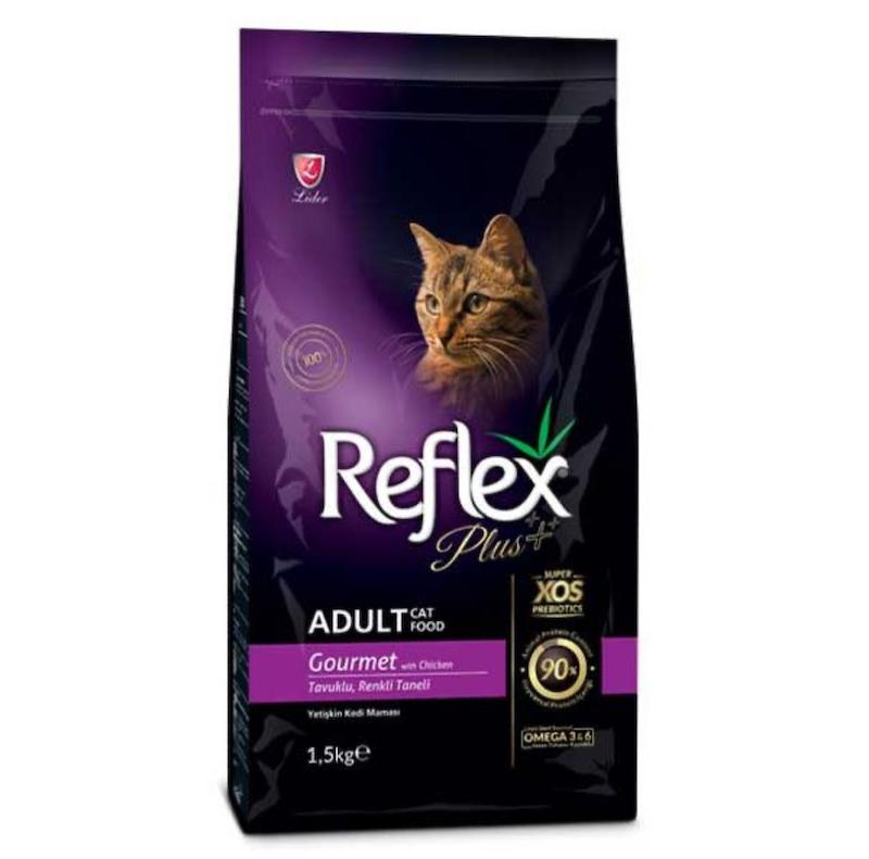غذای خشک گربه بالغ رفلکس پلاس گورمت با طعم مرغ مدل Reflex Plus Gourmet Chicken