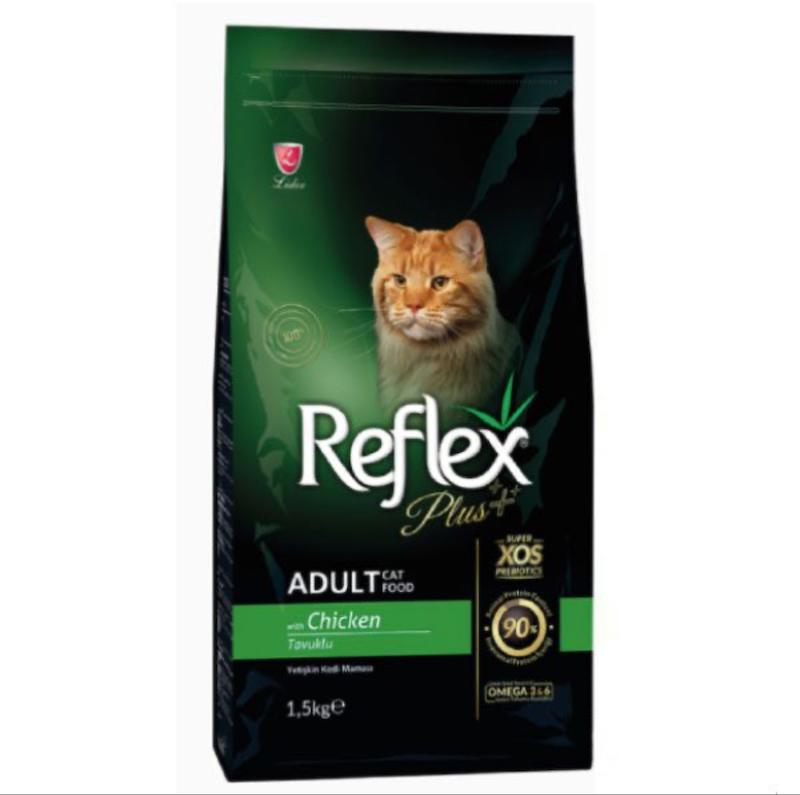 غذای خشک گربه بالغ رفلکس پلاس با طعم مرغ مدل Reflex Plus Chicken