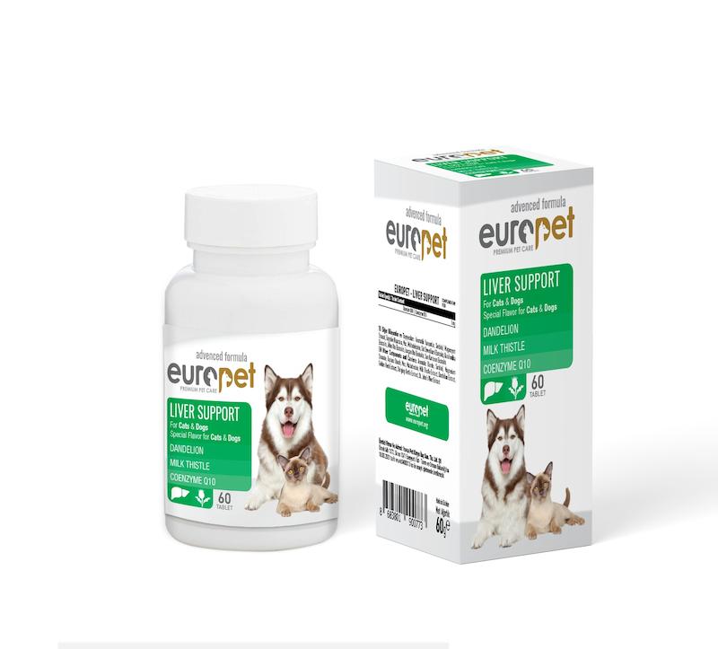 قرص تقویت کبد حیوانات یوروپت Europet Liver Support بسته 60 عددی