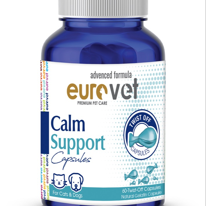 کپسول آرام بخش سگ و گربه یورو وت Eurovet calm support تعداد 60 عدد