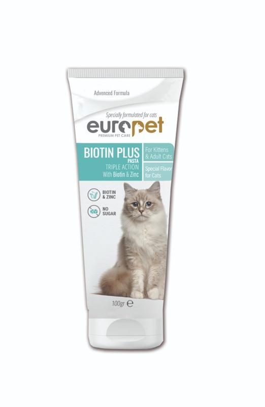 خمیر بیوتین گربه یوروپت Europet Cat Biotin Plus وزن 100 گرم