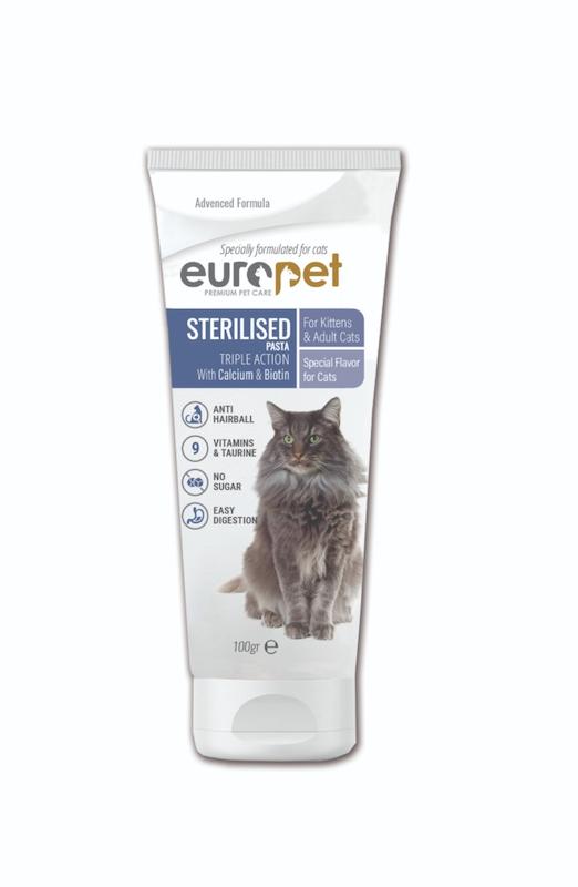 خمیر مالت گربه عقیم شده یوروپت Europet Cat Sterilised Paste وزن 100 گرم