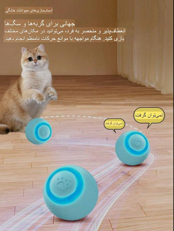 توپ هوشمند خودکار مخصوص گربه‌ها و سگ‌های کوچک