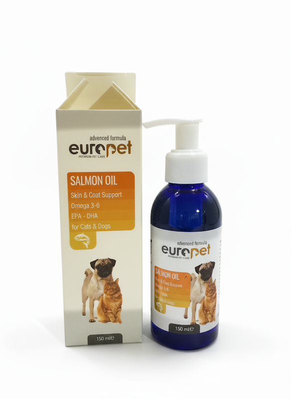 روغن ماهی سگ و گربه یوروپت Europet ‌‌Salmon Oil حجم 150 میلی لیتر