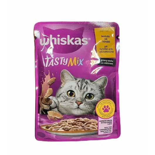 پوچ گربه ویسکاس میکس بره و بوقلمون وزن 85 گرم