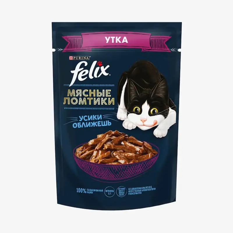 پوچ گربه فلیکس با طعم اردک تکه ای در سس  75 گرمی