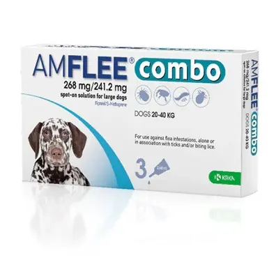 قطره ضد کک و کنه سگ Amflee combo آمفلی کومبو 40-20 کیلوگرم