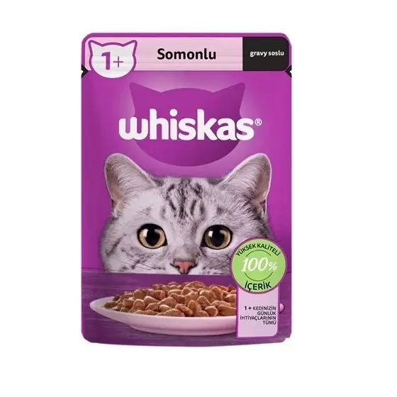 پوچ گربه بزرگسال ویسکاس با طعم ماهی سالمون وزن 85 گرم