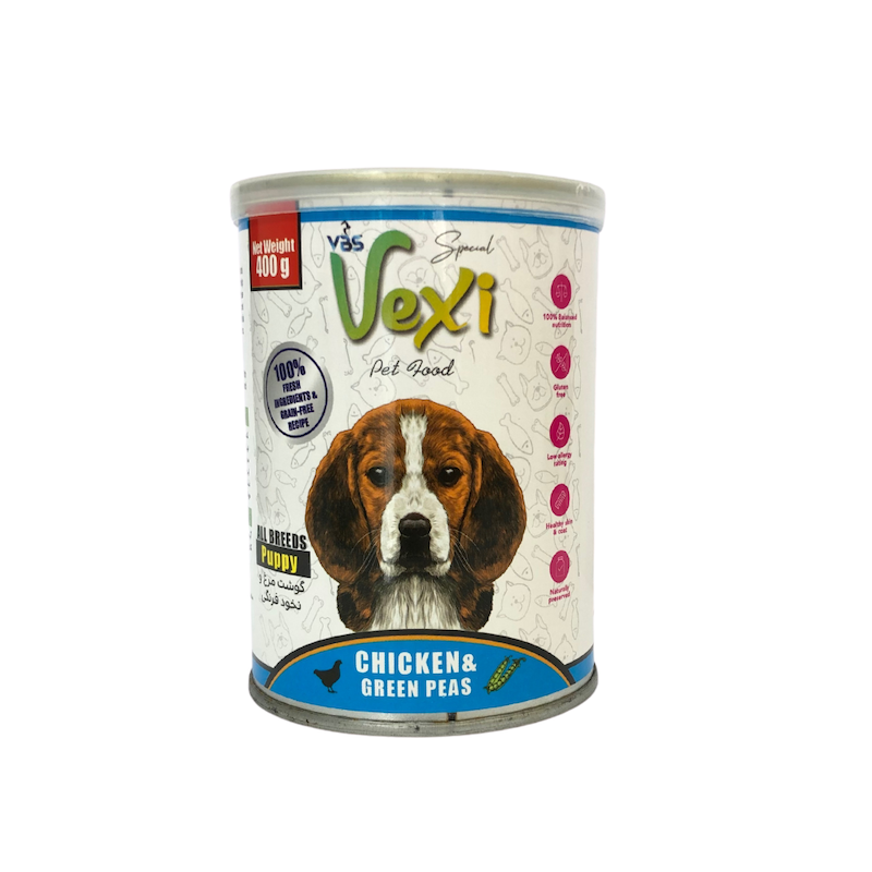 کنسرو وکسی مرغ نخود فرنگی 400 گرمی پاپی