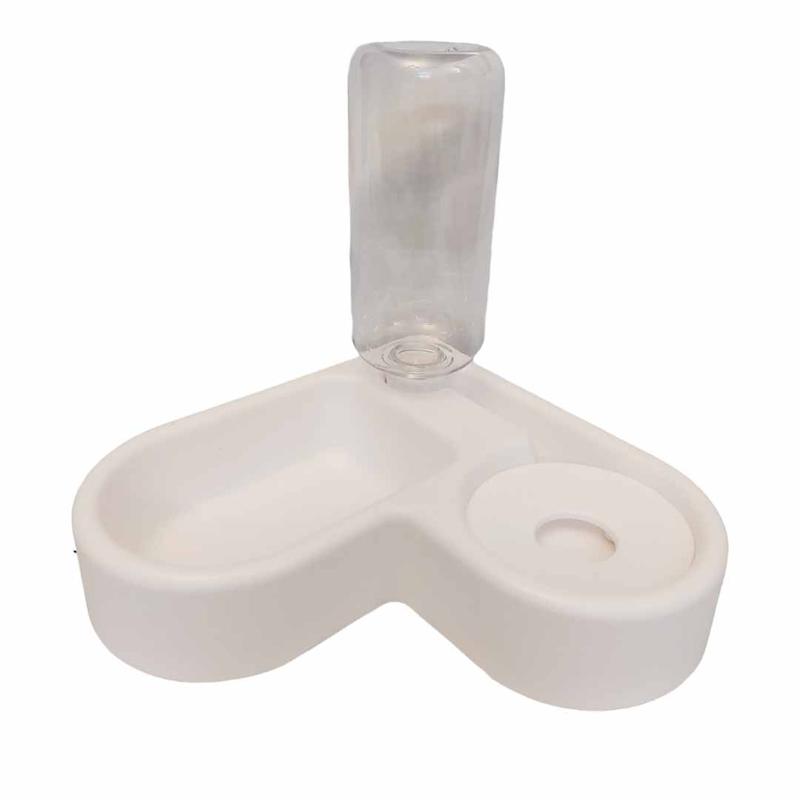 ظرف آب و غذا قلبی با بطری آب 