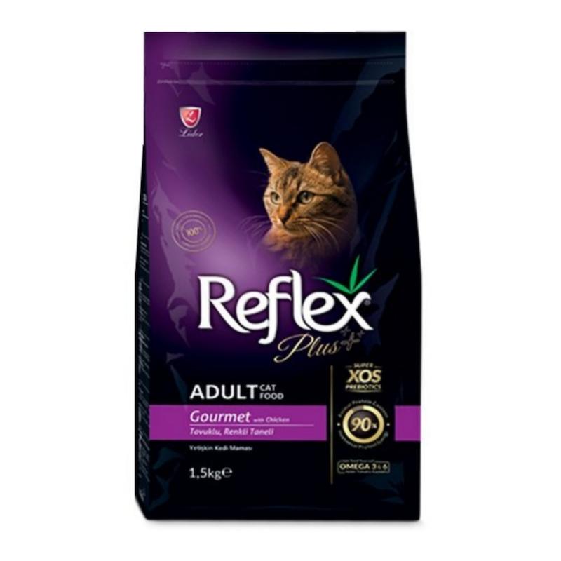 غذای خشک گربه بالغ وزن 1.5 کیلوگرم رفلکس پلاس گورمت