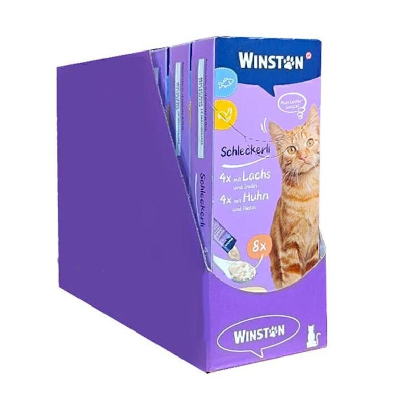 بستنی گربه وینستون با طعم مرغ و ماهی بسته ۸ عددی 15 گرم