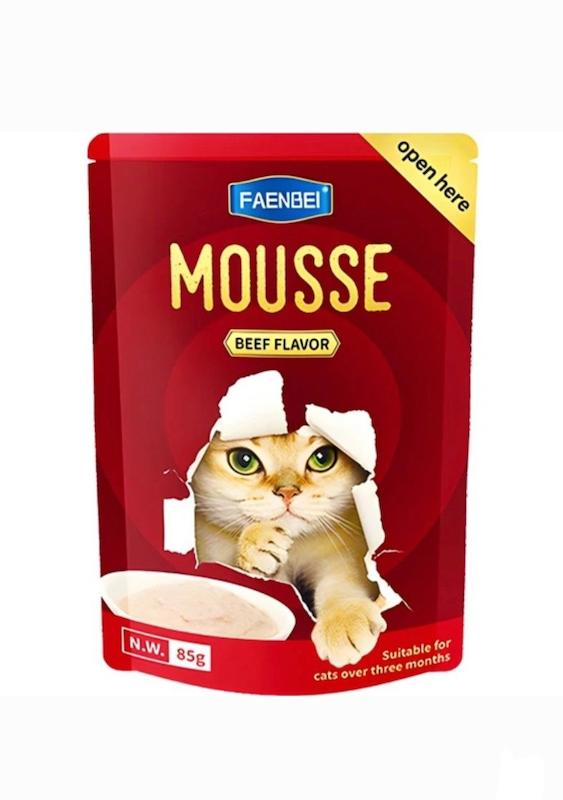 پوچ گربه فنبی موس طعم گوشت 85 گرمی