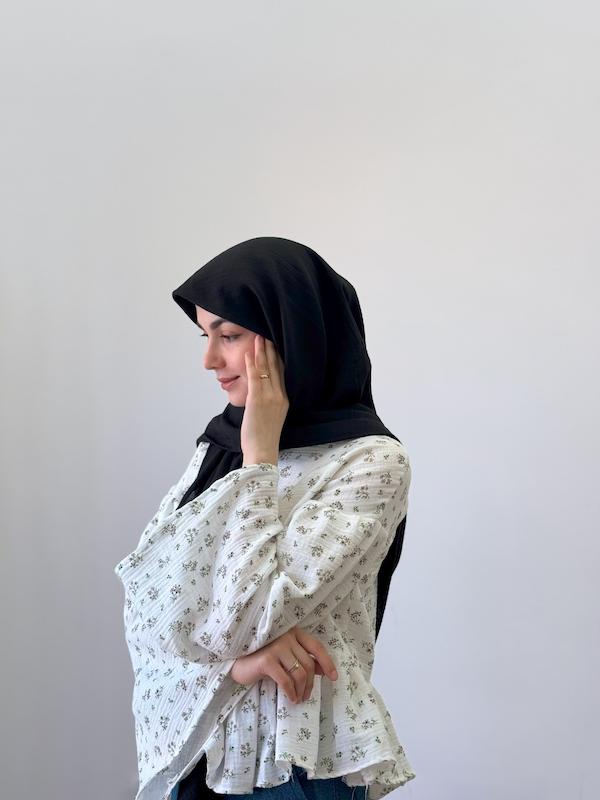 روسری وال نخ مشکی 