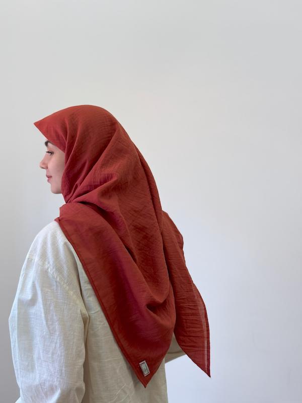 روسری وال نخ آجری