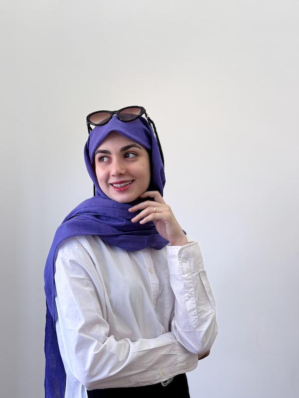 روسری وال نخ بنفش