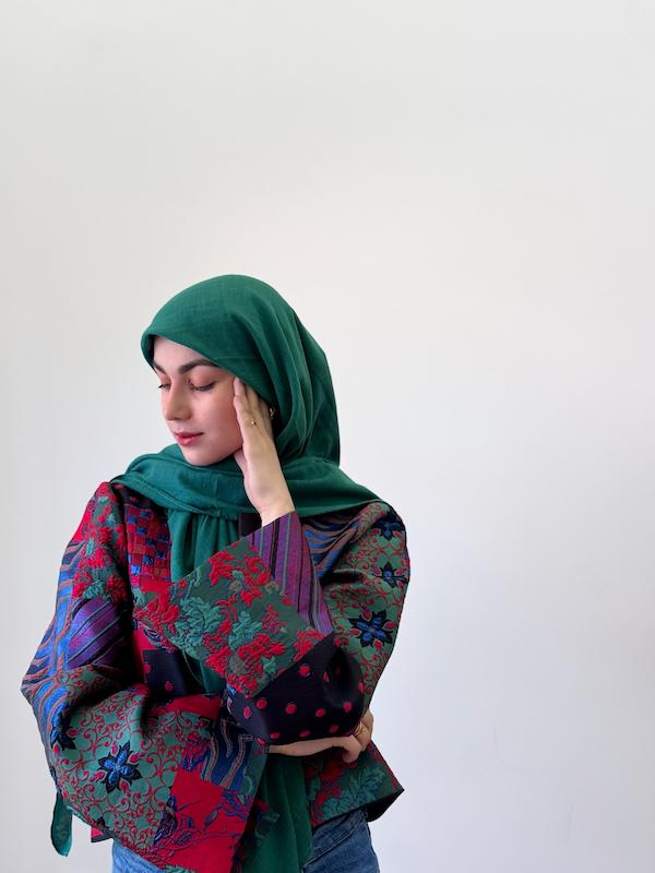 روسری وال نخ سبز زارا