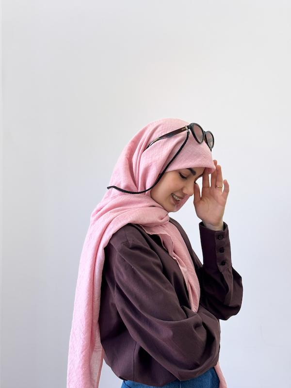 روسری وال نخ صورتی ملیح