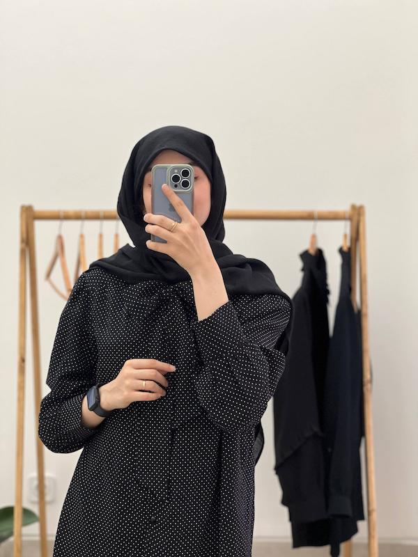 شومیز کرواتی خالدار مشکی 